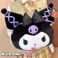 หมอน35X26cm ลายการ์ตูน Sanrio Kuromi ตุ๊กตาของเล่นน่ารักญี่ปุ่นน่ารักนุ่มยัดไส้โซฟาตุ๊กตา Hiasan Mobil ของขวัญสำหรับเพื่อนผู้หญิง