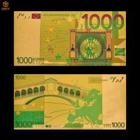 Color Euro Gold Foil Bill 1000 Euro Gold Banknotes Euro Paper Money Collection