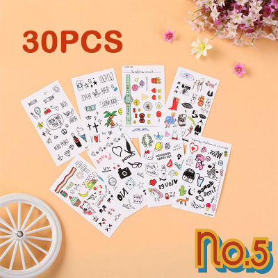 No.5 (30 ขิ้น) TATTOO สติ๊กเกอร์แทททูฮยอนอา สติ๊กเกอร์ Sticker มินิมอล เครื่องเขียน ของตกแต่ง พร้อมส่ง แทททูกันน้ำ แทททูน่ารักๆ แทททูสไตล์เกาหลี