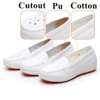 Ready Stock Women Nurse Shoes Casual Platform Flats Soft White Shoes