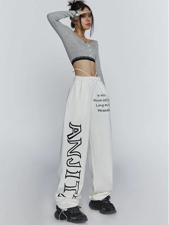 ins large size wide leg pants for women girls loose casual hiphop