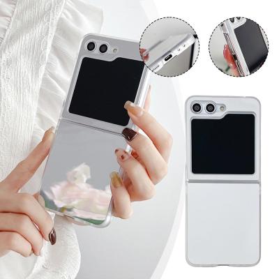 Solid Color Makeup Mirror Folding Mobile Phone Case Z Flip5 Suitable Galaxy For Samsung L0U9