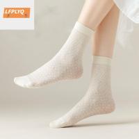 LFPLYQ ฤดูร้อนฤดูร้อนฤดูร้อน ระบายอากาศได้ระบายอากาศ สะดวกสบายสบายๆ แฟชั่นสำหรับผู้หญิง ง่ายๆ ผ้าก๊อซ โปร่งใสโปร่งใส ถุงเท้าสไตล์เกาหลี ถุงเท้าผู้หญิงแบบบาง ร้านขายชุดชั้นในผ้าไหมแก้ว