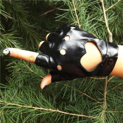 Driving Motorbicycle Dance Popular Fingerless Motorcycle Hot Sale Leather Punk Gloves Women