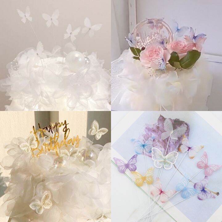 อุปกรณ์ตกแต่งเค้กลายผีเสื้อดอกไม้ผีเสื้อ-creative-butterfly-cake-topper-cake-decoration