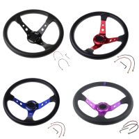 Sport Steering Wheel Universal 14 inch/350MM PVC Leather Auto Racing Steering Wheels Car Modification Accessories Furniture Protectors  Replacement Pa