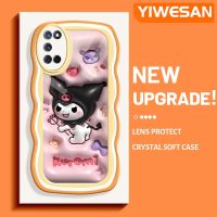 YIWESAN เคสสำหรับ A52 OPPO A72 A92 4G,เคส3D ลาย Kuromi สีสันสดใสลายคลื่นขอบครีมเคสโทรศัพท์โปร่งใสนิ่มเคสใสปกป้องโทรศัพท์ซิลิโคน