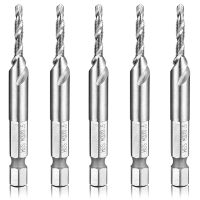 5 PCS M 3 X 0.5 Metric HSS 4341 Combination Drill and Tap Bit with 1/4Inch Hex for Wood Plastic Replacement Spare Parts Accessories