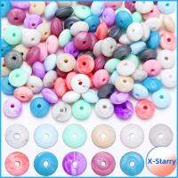 X-STARRY 240Pcs ผสมสี ลูกปัดซิลิโคน 12mm ครับ กลมกลมๆ ลูกปัดลูกคิด สร้อยคอสำหรับผู้หญิง สีหินอ่อน ลูกปัดแม่และเด็กหลากสี อุปกรณ์เสริมพวงกุญแจ