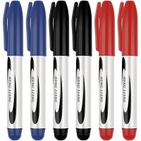 3/6Pcs/Set Permanent Markers Black/Red/Blue Oil Ink Fine Point Works on Plastic Wood Stone Metal and Glass for Doodling  Marking Highlighters Markers