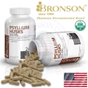 Organic Psyllium Husks 500mg - 240 viên Mỹ - Chất xơ chống táo bón