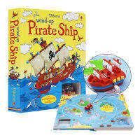 Clockwork pirate ship track toy book original English Usborne wind up pirate ship