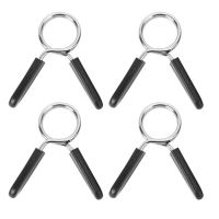 【Fashion house]4Pcs 28Mm Dumbbell Barbell Clamps Spring Clip Collars For Powerlifting Cross Fit Weightlifting Gym