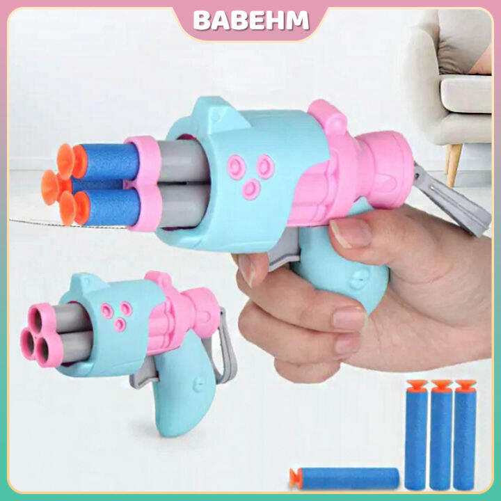 Soft Bullet Gun Toy Continuous Shooting Revolver Gun Cup Bullet
