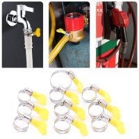 10pcs Worm Gear Hose Clamp Adjustable 8-32mm Key Clamp Hose Clip for Water Pipe Fuel Clips Dryer Vent Clamp Tube Fasteners