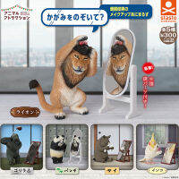 Stasto Original gashapon แคปซูลของเล่น Kawaii กระจกสัตว์ความงาม Lion rhinoceros Parrot รูปน่ารัก Gacha Figurine Anime Decor