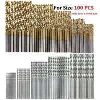 50Pc Titanium Coated Drill Bits HSS High Speed Steel Drill Bits Set Tool Multi Function Metal Drills Power Tools 1/1.5/2/2.5/3mm