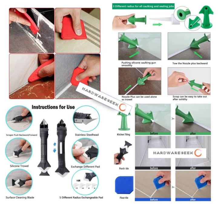 Free Shipping Professional Silicone Finishing Tool 8 Pieces Sealant Tools  Caulking Kit Silicone Remover Sealing Tool