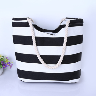 2022 Summer Brand Ladies Canvas Handbag Big Striped Hit Color Simple Shoulder Bags For Women Reusabale Portable Casual Tote Bag