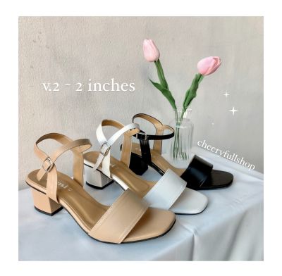 size 36-45 | Plain strap high heel 1.5 นิ้ว 2 นิ้ว รองเท้าไซส์ใหญ่ และรองเท้าไซส์ปกติ รองเท้าแตะรัดส้นส้นสูง