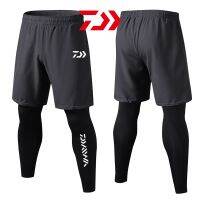 【CC】✵  2023 Daiwa New Men Womens Tights Fake Pieces of Training Exercise Elastic Quick-drying Fishing Pants