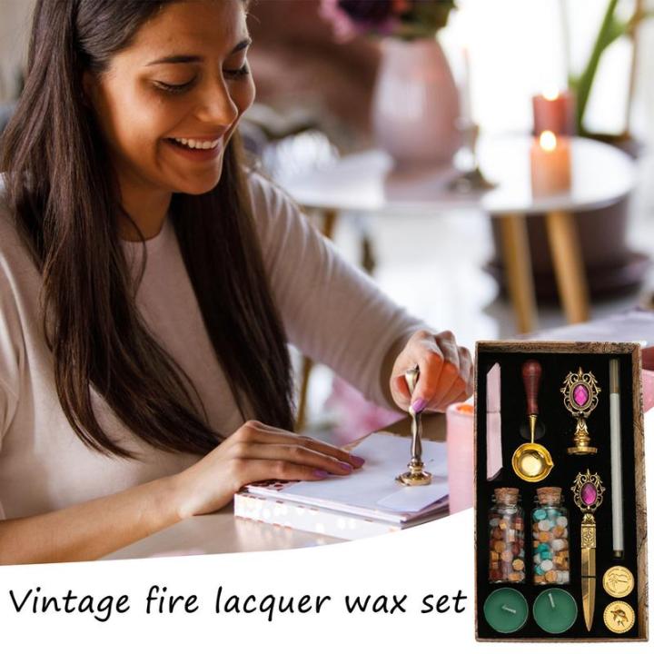 vintage-fire-lacquer-wax-ชุดซีลแสตมป์ชุด-fire-สีขี้ผึ้งแสตมป์ชุดสำหรับ-fire-lacquer-แสตมป์ซองจดหมายงานแต่งงาน-party