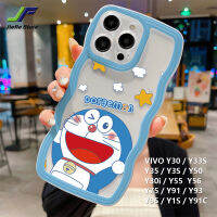 เคสโทรศัพท์ซองนุ่มกันกระแทกลายการ์ตูนโดราเอมอนสำหรับ VIVO Y30 / Y33S / Y35 / Y3S / Y50 / Y30i / Y55 / Y56 / Y75 / Y91 / Y93 / Y95 / Y1S / Y91C ขอบคลื่นเคสโทรศัพท์น่ารัก