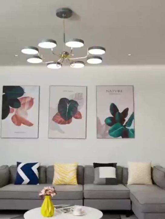 Lampu siling moden Led 3 warna ruang tamu siling cahaya moden mudah