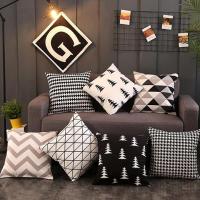 ✵ Throw Pillow Case 18x18/20x20 Inch with Zipper Black and White Geometric Printing Bolster Cushion Cover Pillow Case For Living Room Sofa Pillow Cover【hooking】