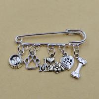 Wholesale love My Dog Safety Pins Brooch Mixed Dog Bone Dog Basin Dog Paw Print Pins Brooch Fashion Jewelry DIY Decor Gift 1pcs