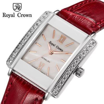 Royal Crown นาฬิกาข้อมือผู้หญิง ประดับเพชร รุ่น 3645B (สีเหลือง/ทอง)