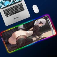 RGB Mouse Pad Nier Automata Anime Car Tapis De Souris Gaming Accessories Gamer Pc Completo Desk Mat Keyboard Varmilo Mousepad