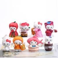 SANRIO Ns3 โมเดลฟิกเกอร์ รูปปลาส้ม แอปเปิ้ล Hello Kitty สําหรับตกแต่งบ้าน 8 ชิ้น