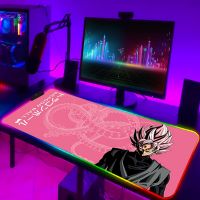 แผ่นรองเมาส์ลายการ์ตูนแผ่นแป้นพิมพ์ DBZ Dragonball Deskmat RGB แผ่นรองเมาส์เมาส์นักเล่นเกมการเล่นเกมขยาย LED อะนิเมะพรมผืนใหญ่แล็ปท็อป