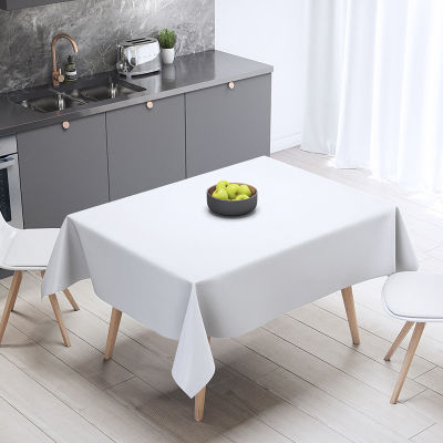 ผ้าปูโต๊ะสีทึบ Dihe ผ้าปูโต๊ะโต๊ะทานอาหารผ้าปูโต๊ะสีขาวโพลีเอสเตอร์ผ้าสี่เหลี่ยมใช้ในครัวเรือน