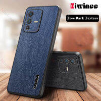 NIWINEE เคสโทรศัพท์เนื้อเปลือกไม้สำหรับ VIVO V23 5G/V23e/V23e 5G ทนทานป้องกันการตกปลอกซิลิโคนรวมทุกอย่างปกป้องกระเป๋าใส่กล้องกรอบด้านหลัง SD01-1