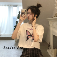 Spades Ace เสื้อครอป เสื้อยืด ชุดเซ็ทผู้หญิง ทันสมัย แฟชั่น ล้ำสมัย นุ่มนวล A99J58K 38Z230921