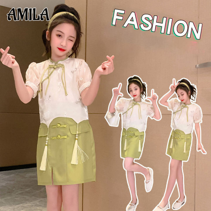 ชุด-hanfu-หญิง-amila-เสื้อผ้าเด็กสไตล์ชาติย้อนยุคชุดสองชิ้นกระโปรงสาวกี่เพ้า
