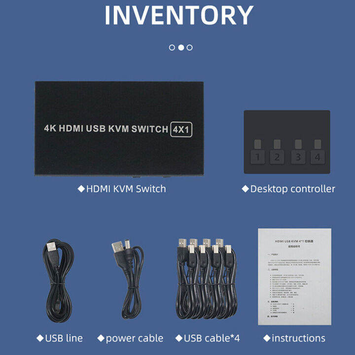 4พอร์ต-hd-สวิตช์-kvm-hdmi-เข้ากันได้4k-usb-hd-switcher-hd-kvm-hdmi-เข้ากันได้4-in-1-out-4k-30hz-win10-8-mac-os-แล็ปท็อปพีซี