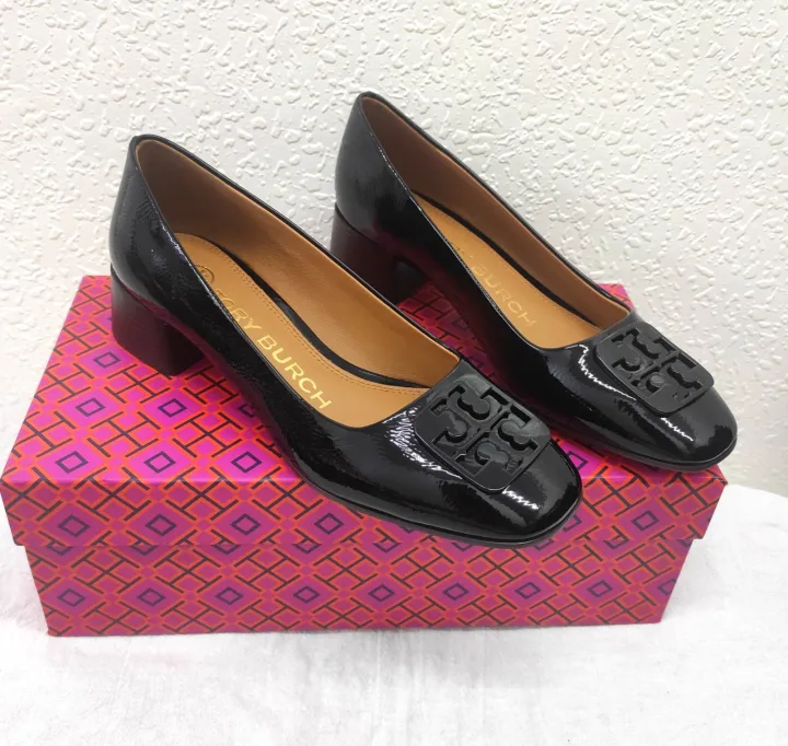 Authentic] Tory Burch shallow mouth square buckle single shoes 21 new TB  shallow mouth fashion square buckle middle heel shoes the latest unique  brand logo Women's Shoes and Clothing>Women Shoes>Flat Shoes>Boat  Shoes