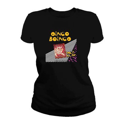 Oingo Boingo Kaos เป็นรูปสี่เหลี่ยมผืนผ้า Wanita Atasan T08 Lengan Pendek