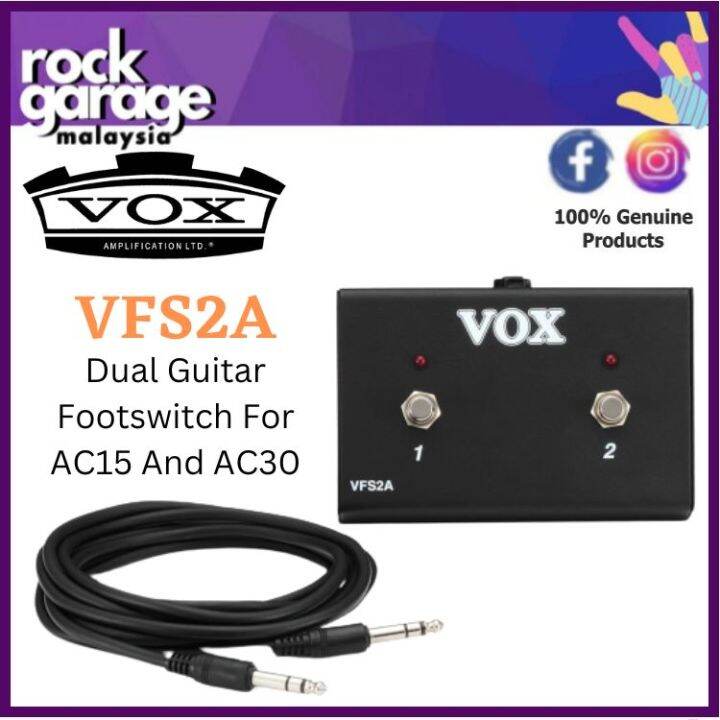 Vox VFS2A Dual Guitar Footswitch For AC15 And AC30 (VFS2A/VFS 2A) Lazada
