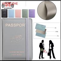 5FANGZHE แพคเกจเอกสารธุรกิจ บางเฉียบมาก หนังพียู มัลติฟังก์ชั่นการใช้งาน ผู้ถือหนังสือเดินทาง RFID Passport Cove กระเป๋าใส่บัตรเครดิต ตัวป้องกันหนังสือเดินทาง