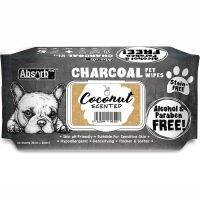 Charcoal Pet Wipes ผ้าเปียกทำความสะอาด สูตรบำรุงขน กลิ่นน้ำมันมะพร้าว 80 แผ่น 3 แพ็ค