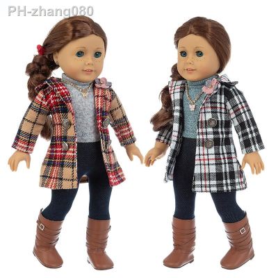 2020 new 18 inch girl doll Grid coat toy doll thick quality coat for 18-inch girl doll clothes