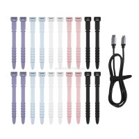 20 Pcs Silicone Cable Ties Cord Organizer Management Wrap Straps for Bundling Desk Cable Cords Wires Easy to Use