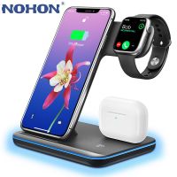 ZZOOI NOHON 3 in 1 Wireless Charger For iPhone 11 Pro XS Max 8 Plus X XR Qi Fast Charging Dock Station For Apple Watch 5 4 3 2 Airpods