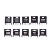 HVJ-10 Pieces Rj45 8p8c Black Computer Internet Network Pcb Jack Socket Female Crystal Headers