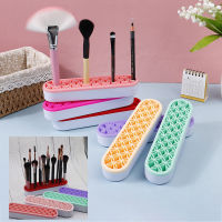 Shelf Makeup Brush Holder Nail Pen Holder Display Stand Rack Brush Storage Case Silicone Organizer Drying Shelf For Makeup Brush