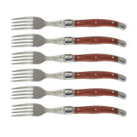 8.7 22cm Laguiole Style Stainless Steel Steak Forks Wood Handle Dinner Table Fork Japanese Cutlery Wooden Dinnerware 4610pc